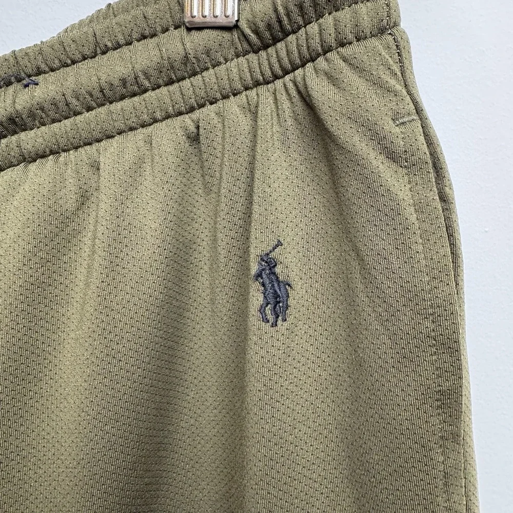Polo Ralph Lauren Mesh Jogger Pants‎ Large Men's Olive Adjustable Waist Pockets
